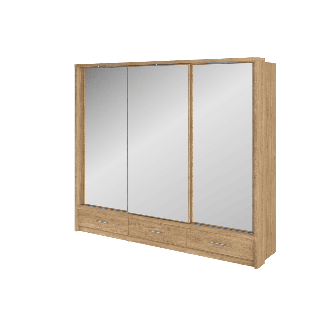 Arti 23 250cm 3 Door Mirrored Sliding Wardrobe in Grey Matt – image 9