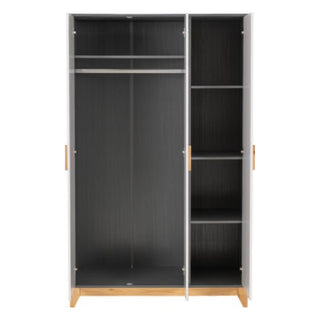Arthur Wooden Wardrobe With 3 Doors In White And Grey