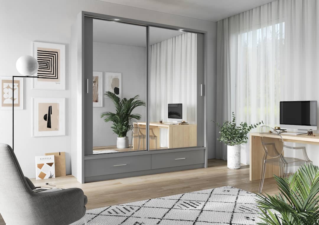 Arti 24 2 Sliding Door Wardrobe 200cm - White Matt – image 4
