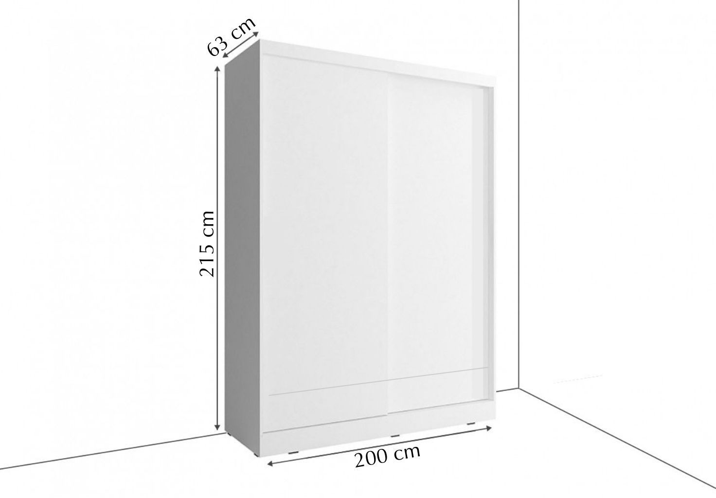 Arti 24 2 Sliding Door Wardrobe 200cm - White Matt – image 6