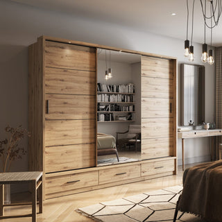 Arti AR-01 Sliding Door Wardrobe 250cm - Oak Artisan - main product image