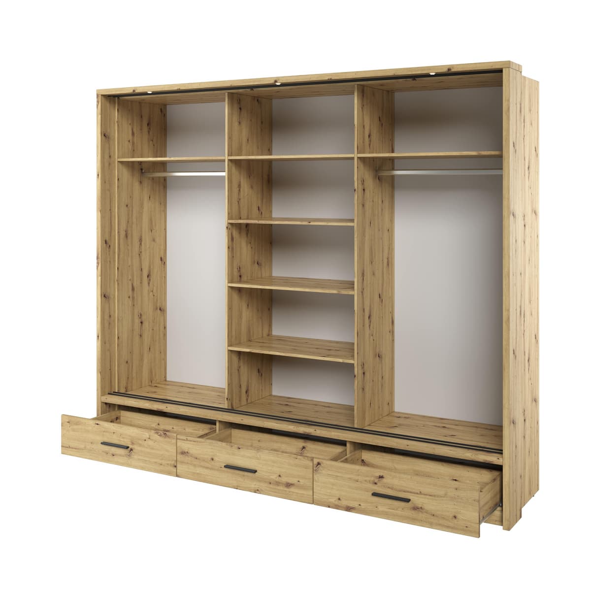 Arti AR-01 Sliding Door Wardrobe 250cm - Oak Artisan - gallery image 3