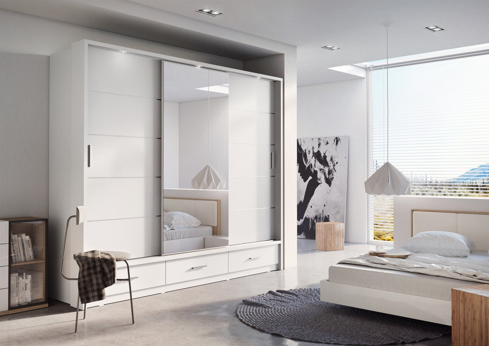 Arti AR-01 Sliding Door Wardrobe 250cm - White Matt - main product image