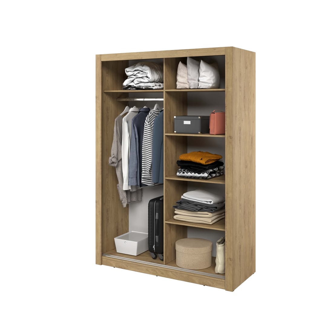 Arti 18 - 2 Sliding Door Wardrobe 150cm - Oak Shetland — view 4