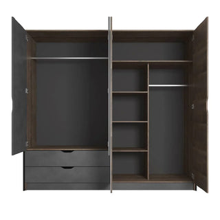 Arvada Wooden Wardrobe With 4 Doors In Grande Matera Oak