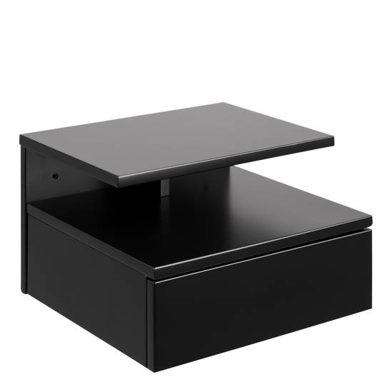 Ashlan 35cm 1-Drawer Bedside Table – Black – image 2