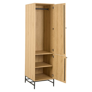 Attica Wooden Wardrobe With 2 Doors In Oak And Matt Black