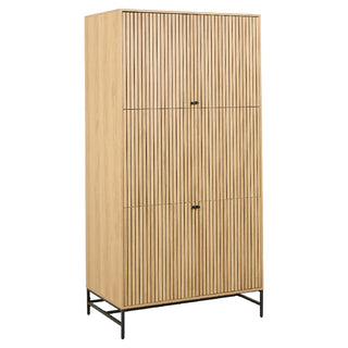 Attica Wooden Wardrobe With 4 Doors In Oak And Matt Black