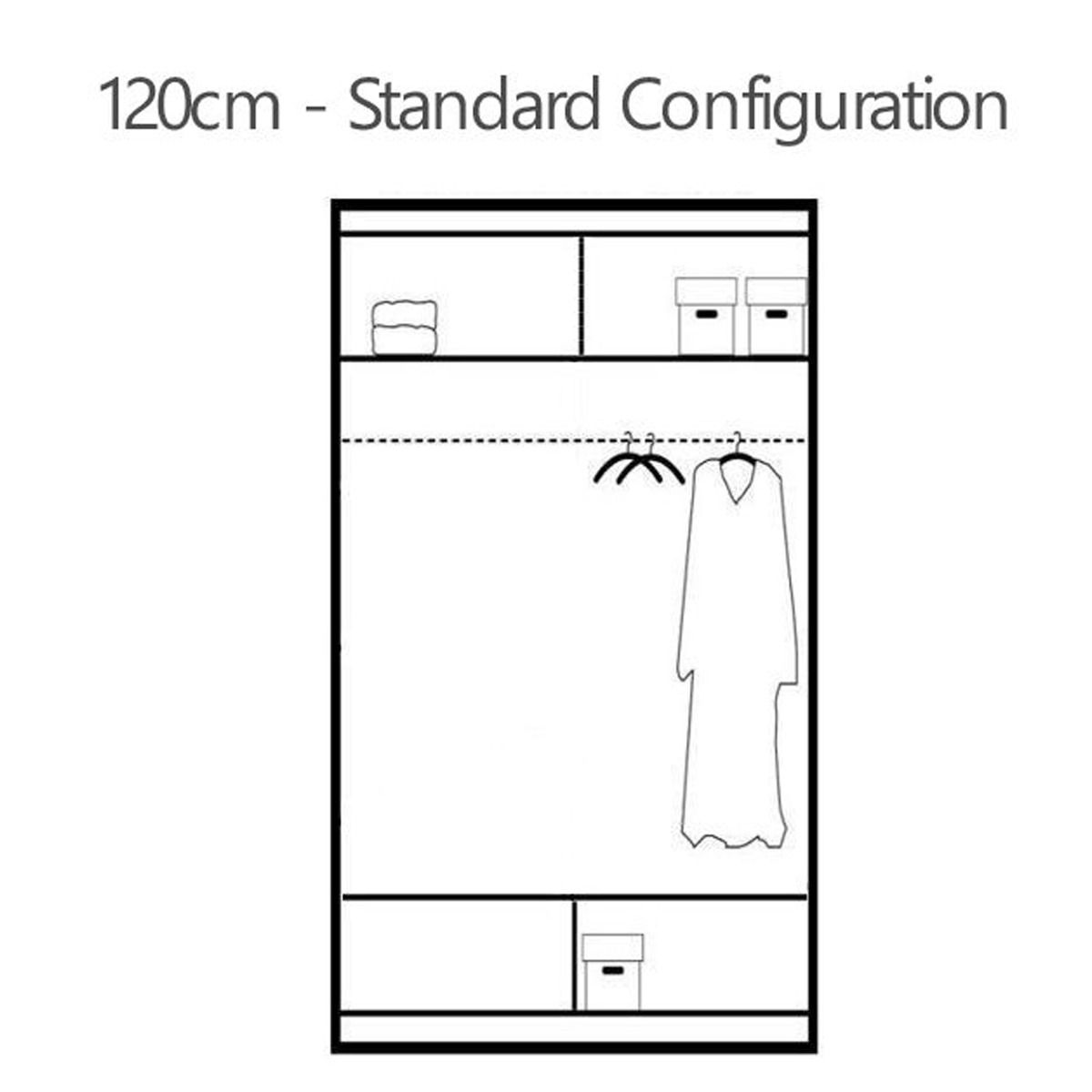 Aurora 120cm 2-Door Mirrored Sliding Wardrobe in Black – product detail