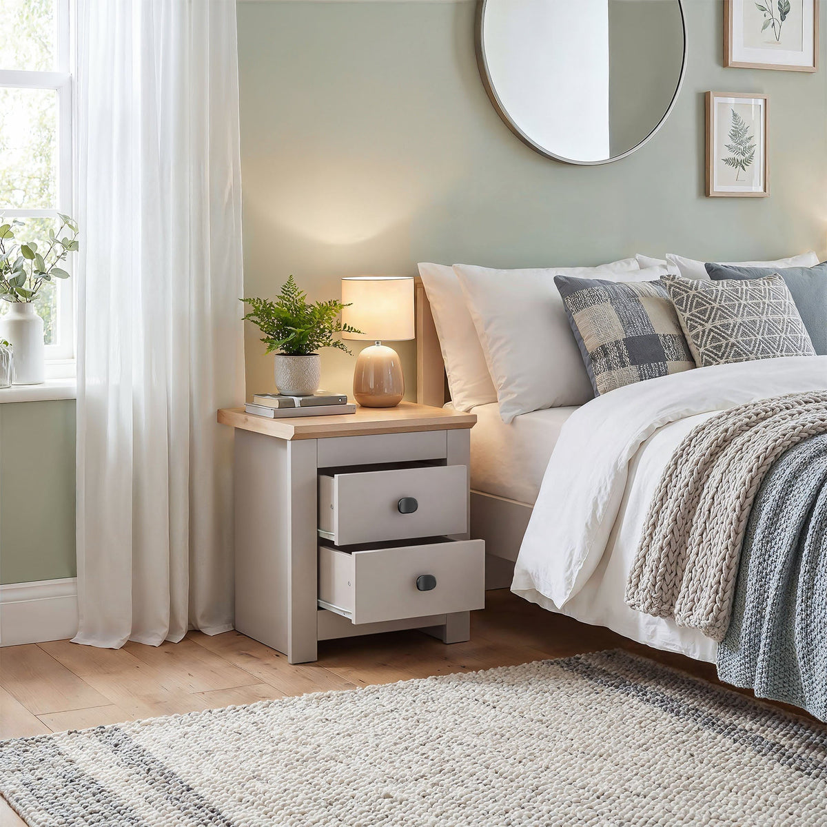 MILANA Bedsite Table with 2 Drawers - Cashmere – image 6
