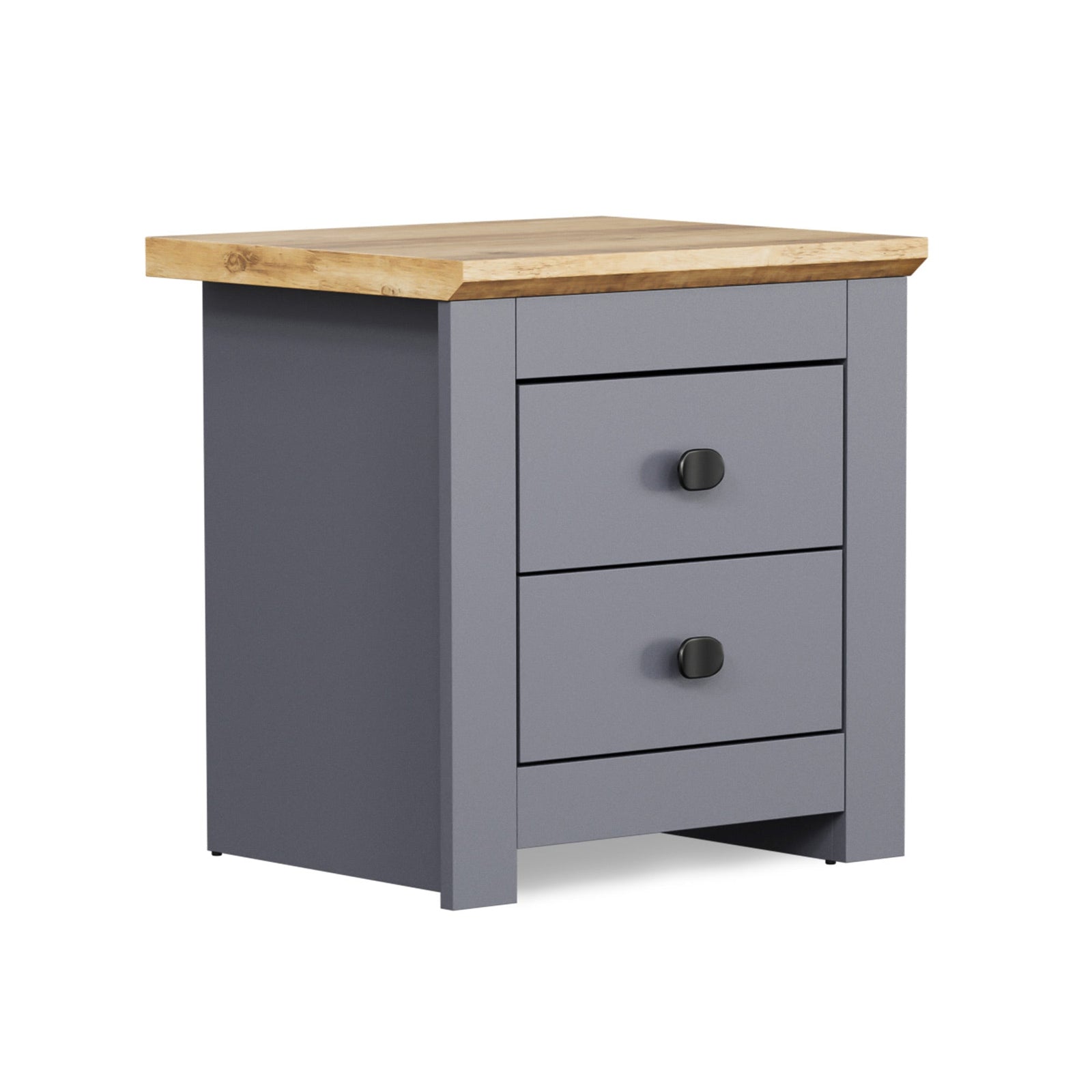 MILANA Bedsite Table with 2 Drawers - Graphite – image 1