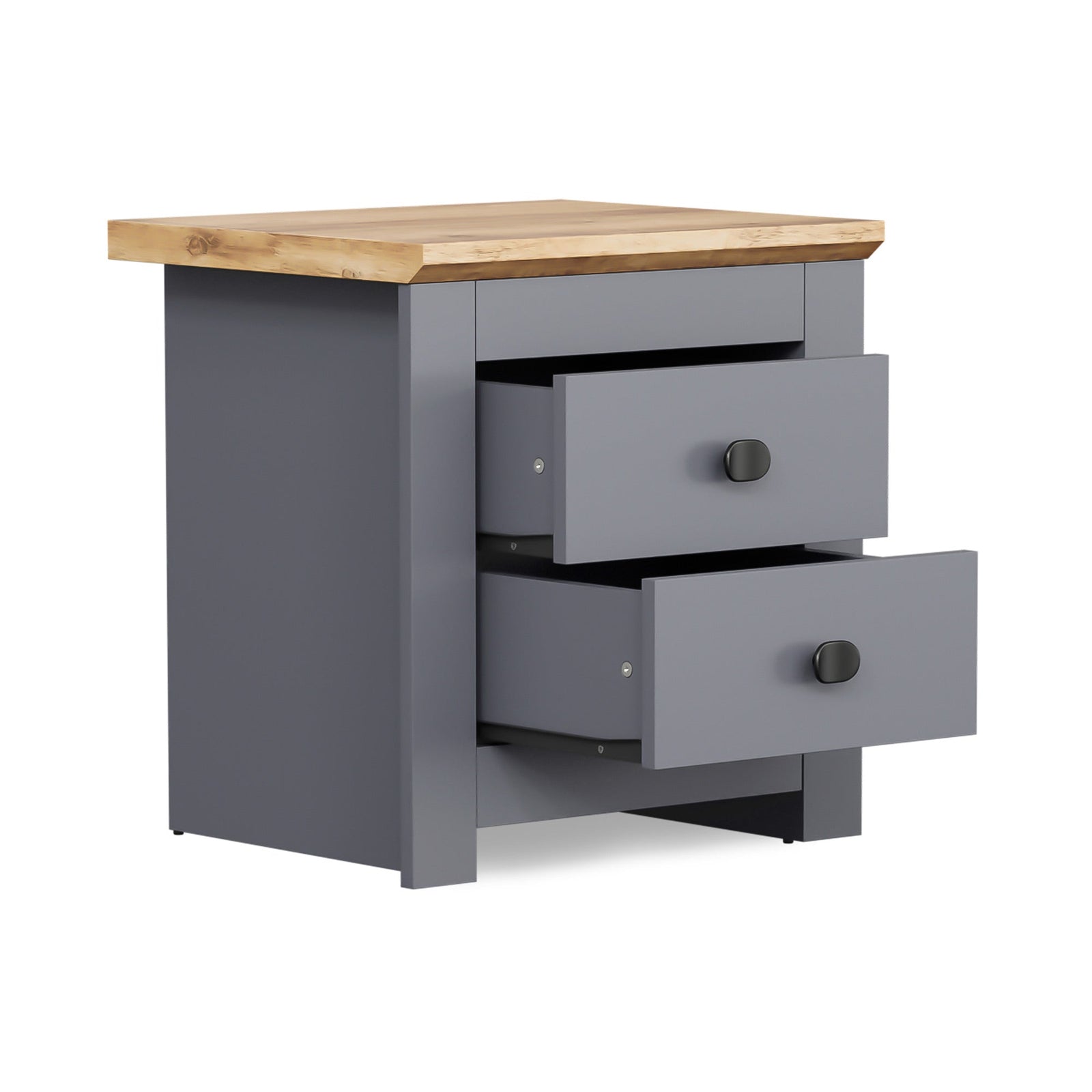 MILANA Bedsite Table with 2 Drawers - Graphite – image 10
