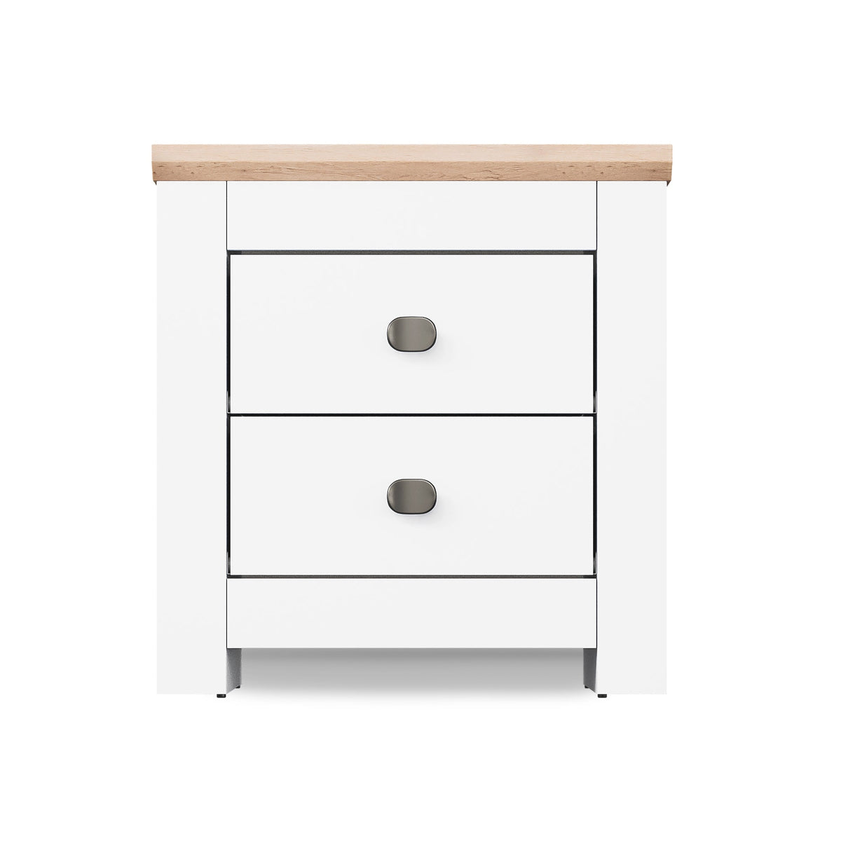 MILANA Bedsite Table with 2 Drawers - White – image 2