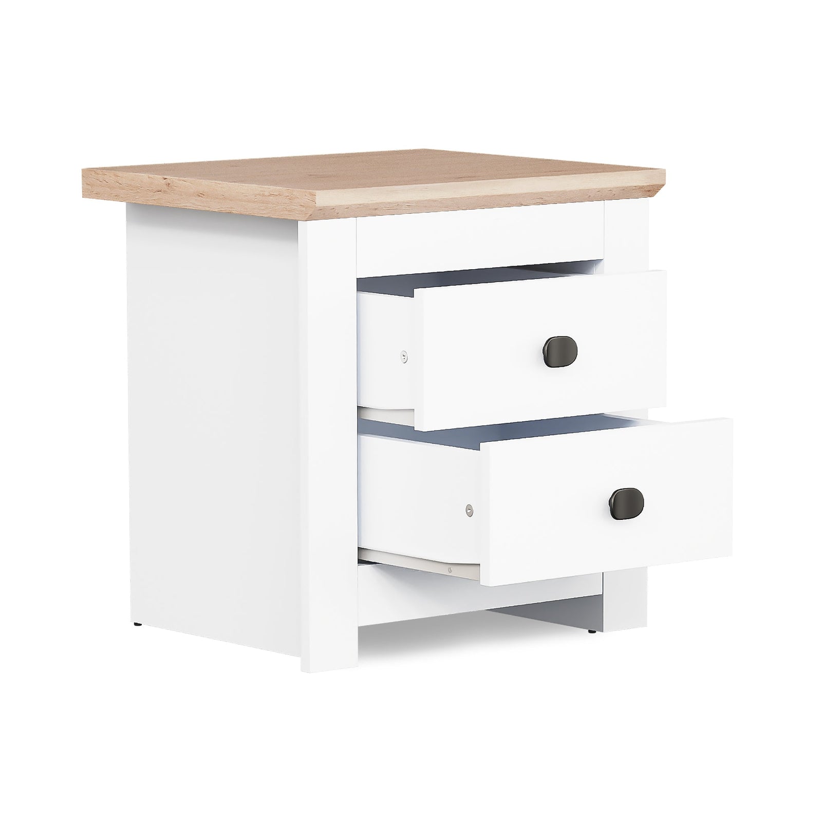 MILANA Bedsite Table with 2 Drawers - White – image 6