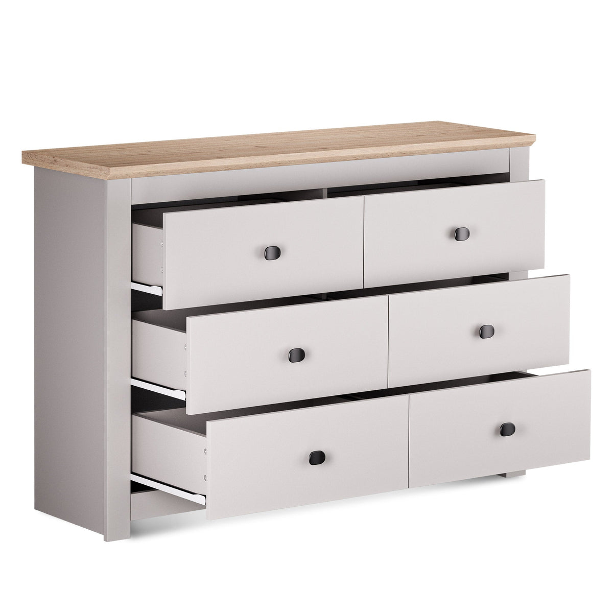MILANA Beige Chest of Drawers - Large-sized, Double, 6 Drawers – image 2