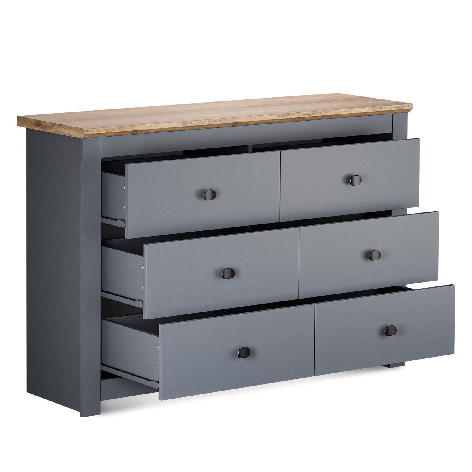 MILANA Grey Chest of Drawers - Large-sized, Double, 6 Drawers – image 4