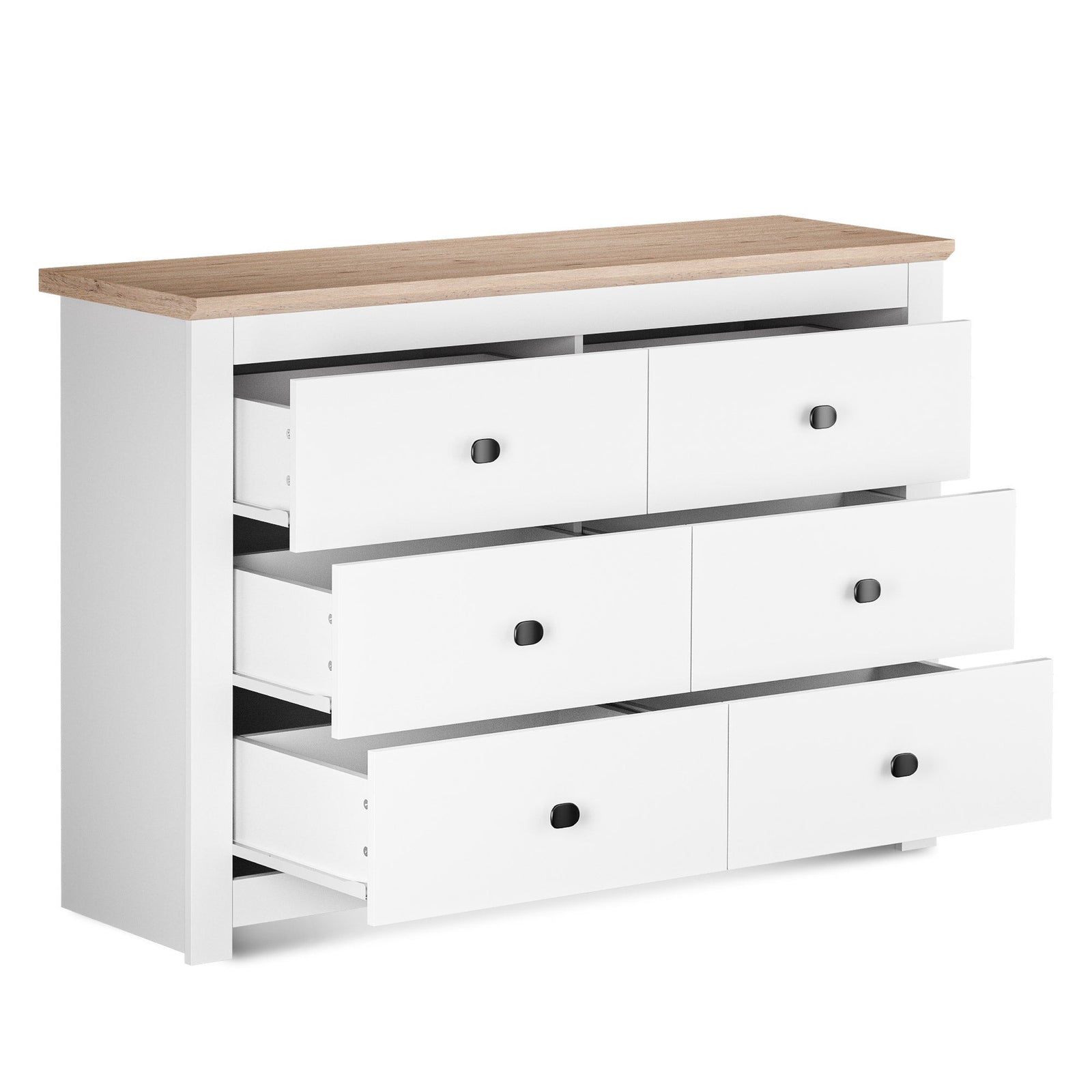 MILANA White Chest of Drawers - Large-sized, Double, 6 Drawers – image 2
