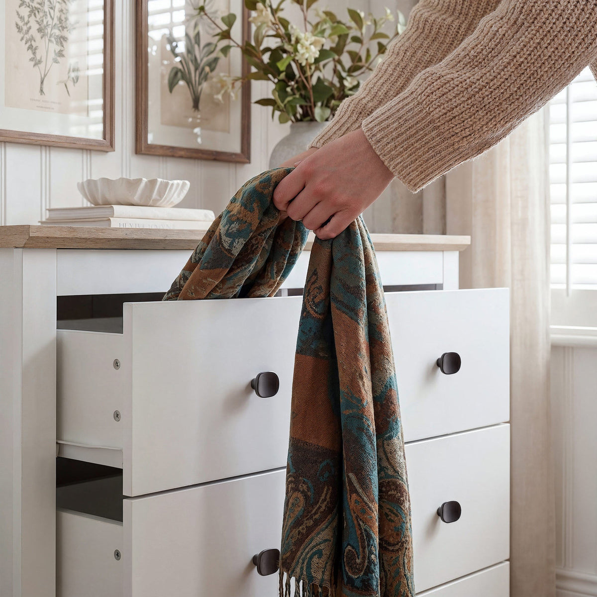 MILANA White Chest of Drawers - Large-sized, Double, 6 Drawers – image 5