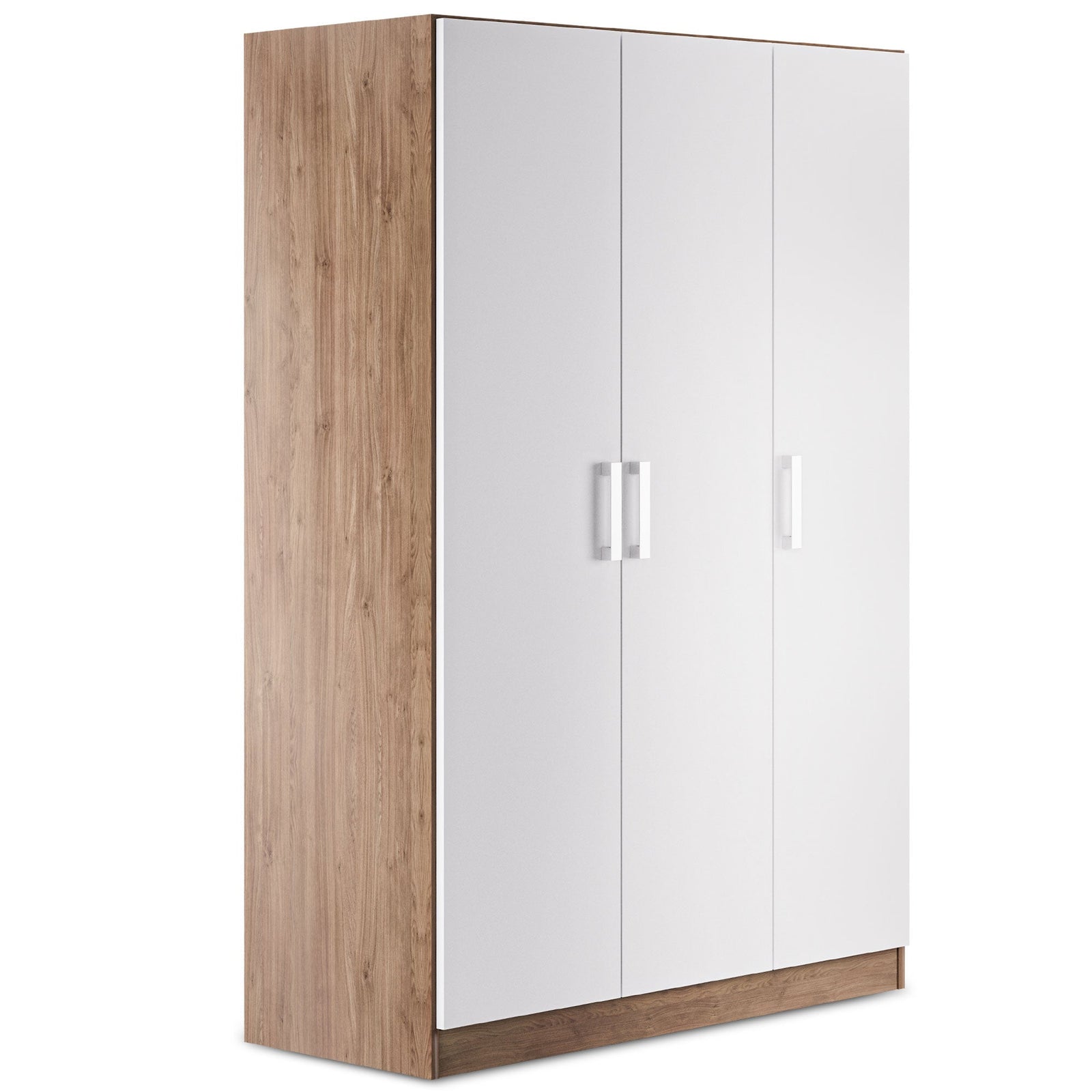 RUSI 3 Door Wardrobe Oak with White - 120cm – image 1