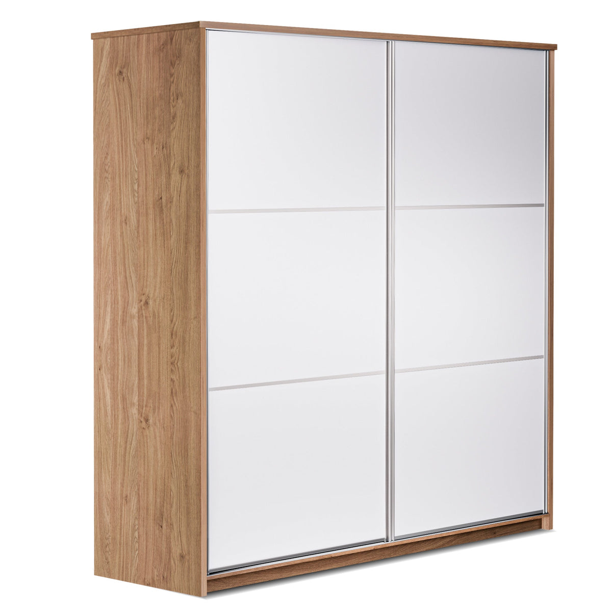 RUSI 2 Door Sliding Wardrobe Oak with White - 180cm – image 2
