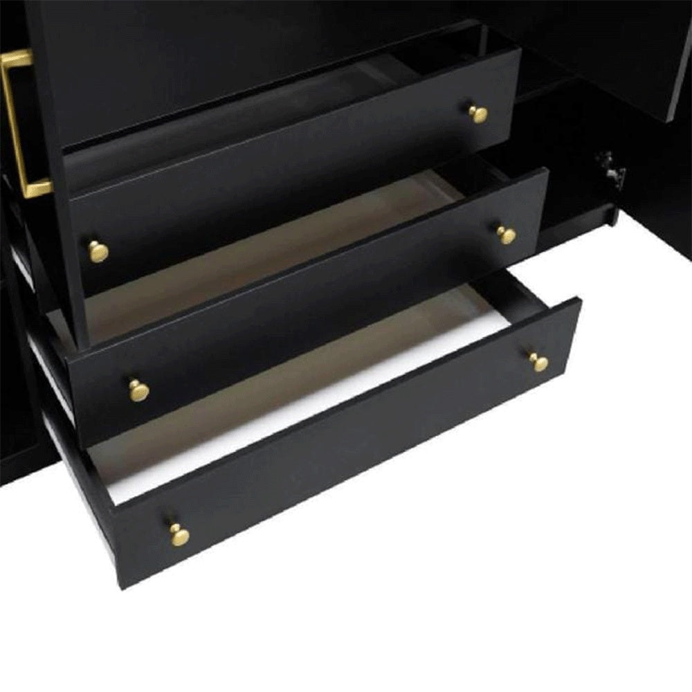 RENZO 4 Door Wardrobe with 3 Drawers Black - 196cm – image 4
