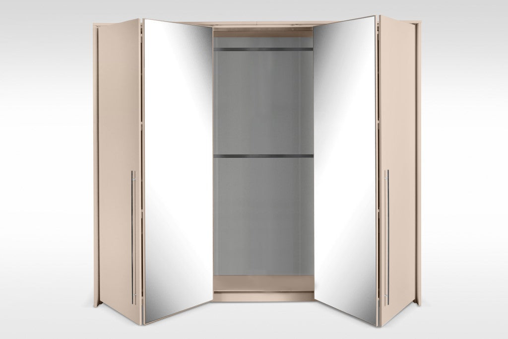 SAVIRA 4 Door Mirrored Sliding Wardrobe Beige - 209cm – image 3