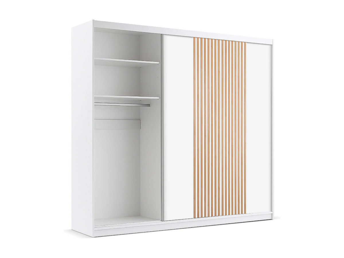 MAJO 4 Door Mirrored Wardrobe with 2 Drawers White - 250cm – image 3