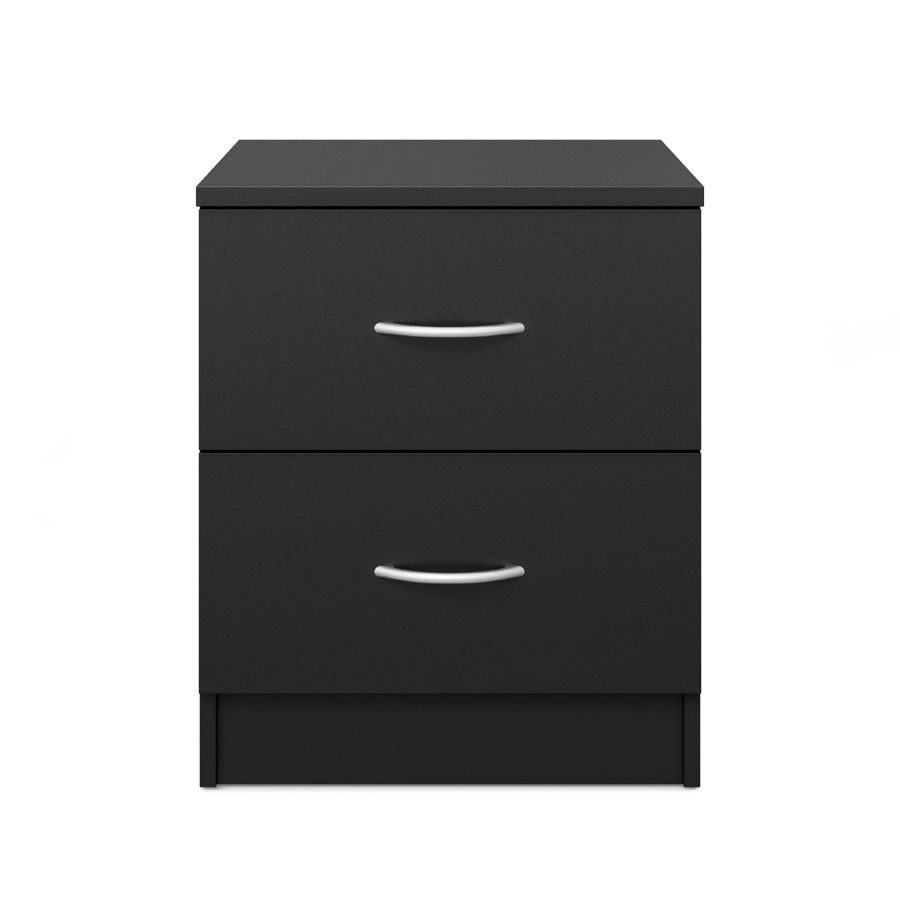 Aysford 40cm 2-Drawer Bedside Table - Black — view 1
