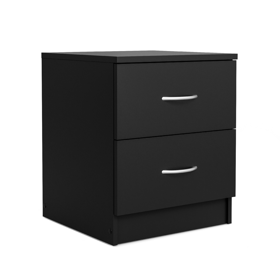 Aysford 40cm 2-Drawer Bedside Table - Black — view 3