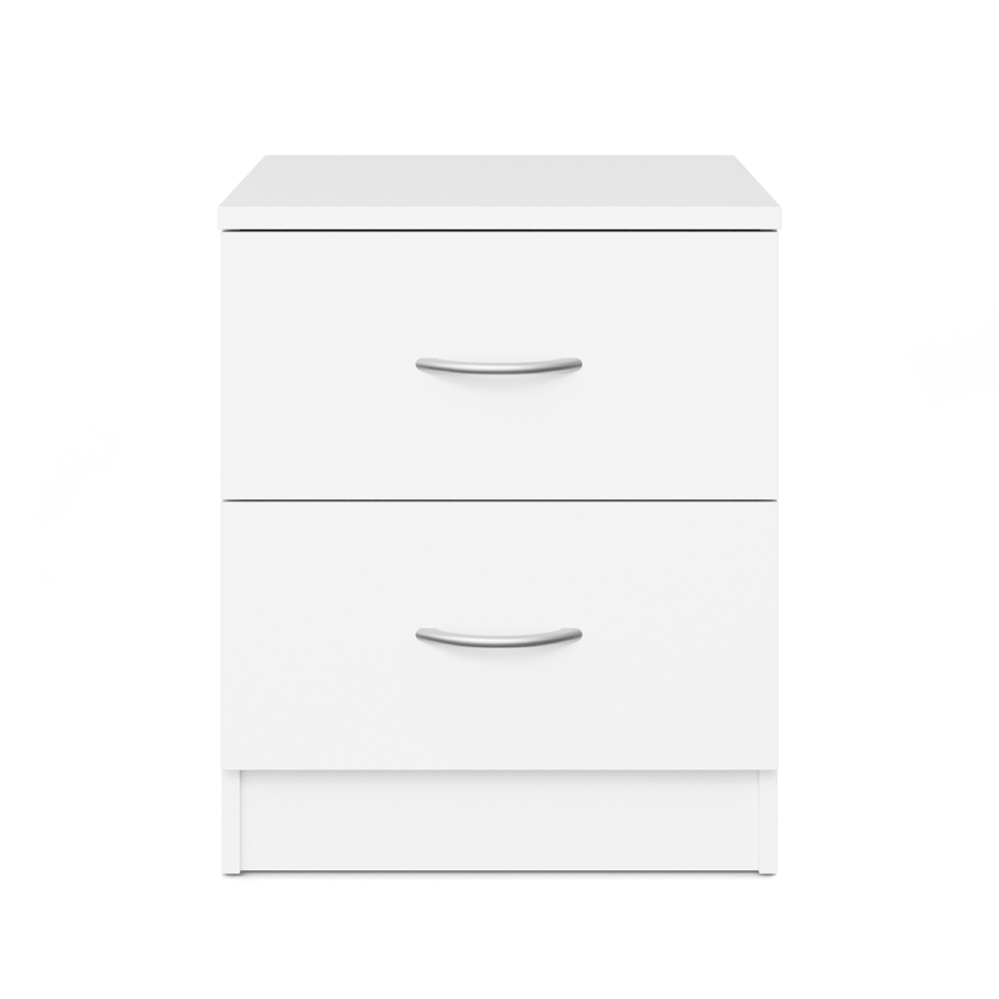 Aysford 40cm 2-Drawer Bedside Table - White — view 1
