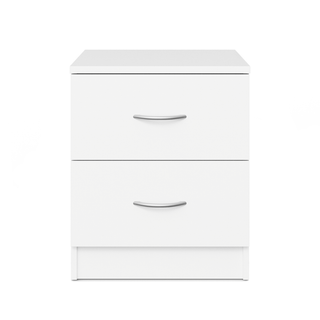 Aysford 40cm 2-Drawer Bedside Table - White — view 1