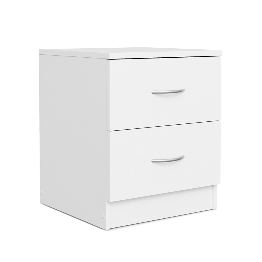 Aysford 40cm 2-Drawer Bedside Table - White — view 3