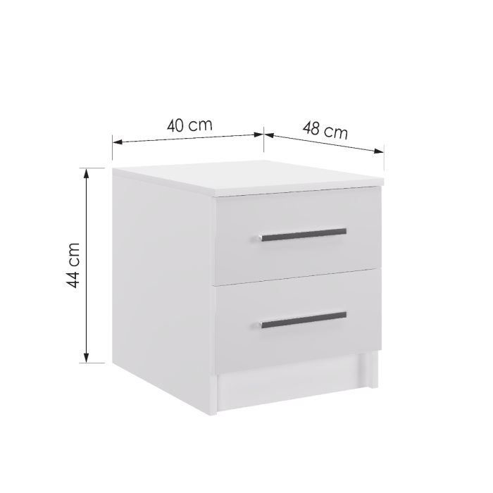 Warrington 40cm 2-Drawer Bedside Table product view 3