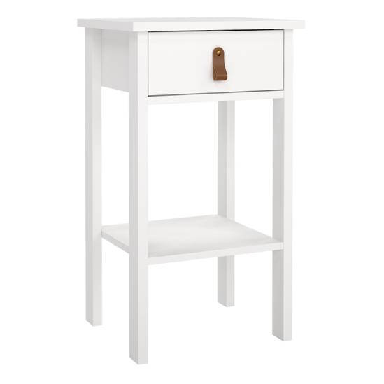 Barcelona 40cm 1-Drawer Bedside Table – White – image 1