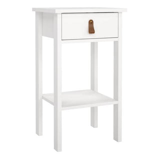 Barcelona 40cm 1-Drawer Bedside Table – White – image 1