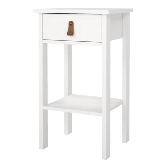 Barcelona 40cm 1-Drawer Bedside Table – White – image 3