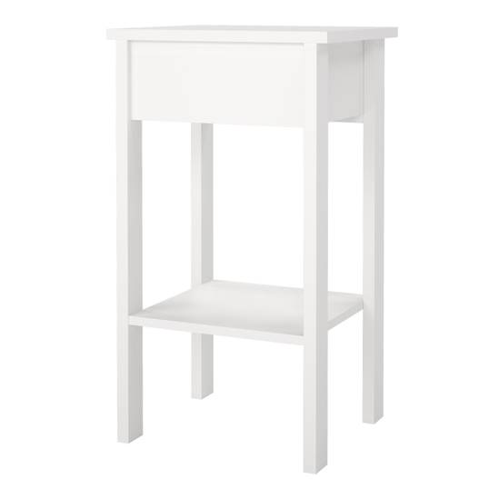 Barcelona 40cm 1-Drawer Bedside Table – White – image 5