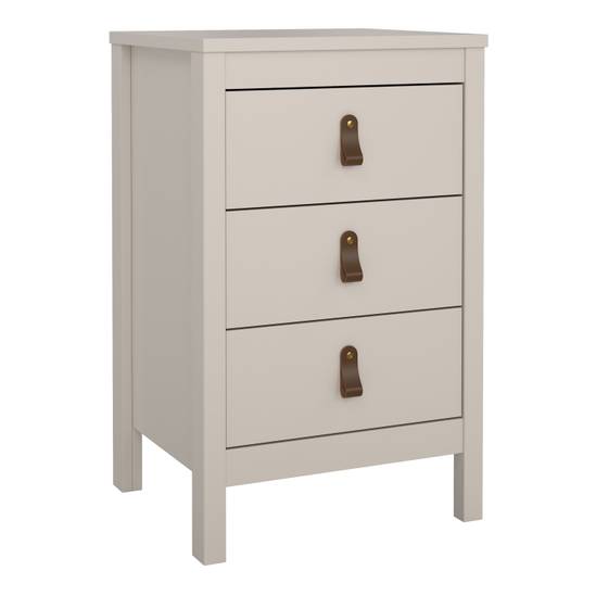 Barcelona 43.8cm 3-Drawer Bedside Table – Cashmere – image 1