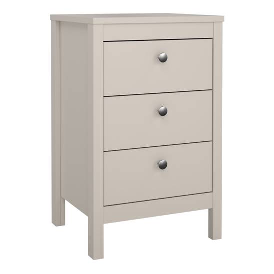 Barcelona 43.8cm 3-Drawer Bedside Table – Cashmere – image 2