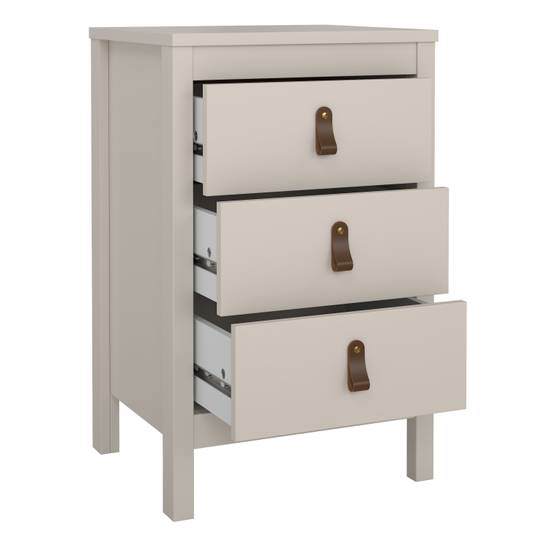 Barcelona 43.8cm 3-Drawer Bedside Table – Cashmere – image 6