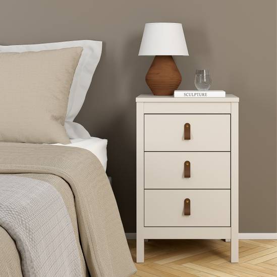 Barcelona 43.8cm 3-Drawer Bedside Table – Cashmere – image 7