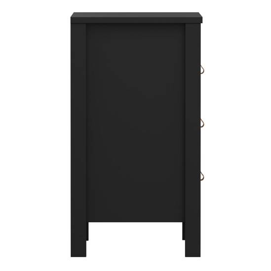 Barcelona 43.8cm 3-Drawer Bedside Table – Matt Black – image 4