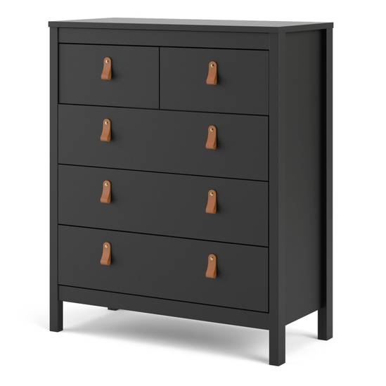 Barcelona 82.1cm 3+2 Drawer Chest – Black – image 3
