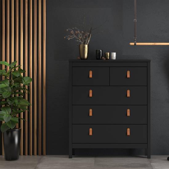 Barcelona 82.1cm 3+2 Drawer Chest – Black – image 5