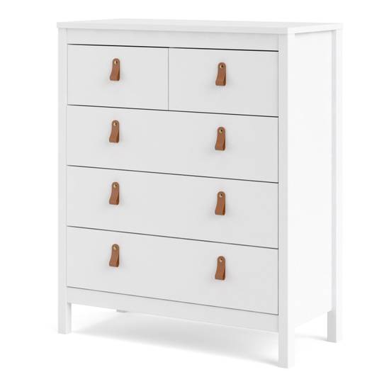 Barcelona 82.1cm 3+2 Drawer Chest – White – image 3
