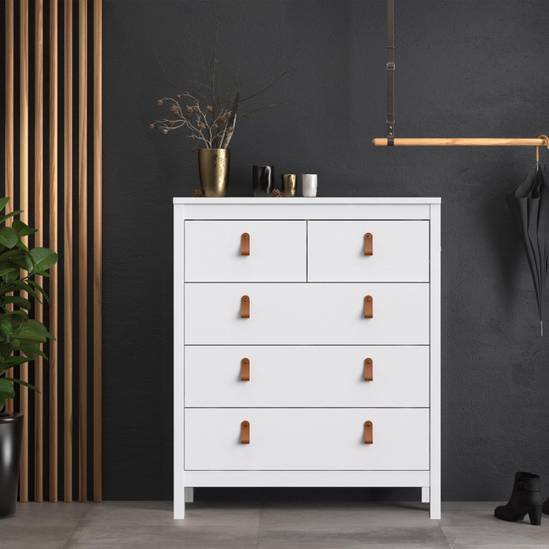 Barcelona 82.1cm 3+2 Drawer Chest – White – image 5