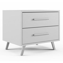 Barnsley 53.5cm 2-Drawer Bedside Table in White