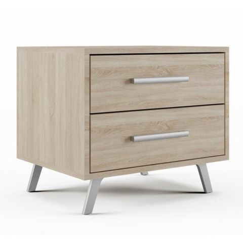 Barnsley 53.5cm 2-Drawer Bedside Table in Oak Sonoma