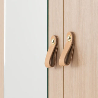 Batam Mirrored Wardrobe 2 Doors In Oak Effect And Grey