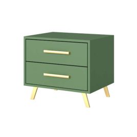 Barnsley 53.5cm 2-Drawer Bedside Table in Green